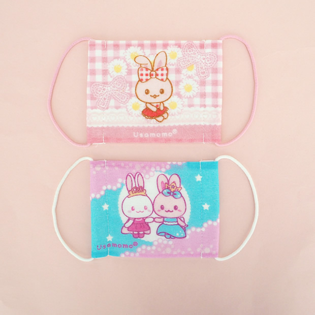 日本Usamomo萌兔桃桃- 兒童用紗布口罩 S 2入