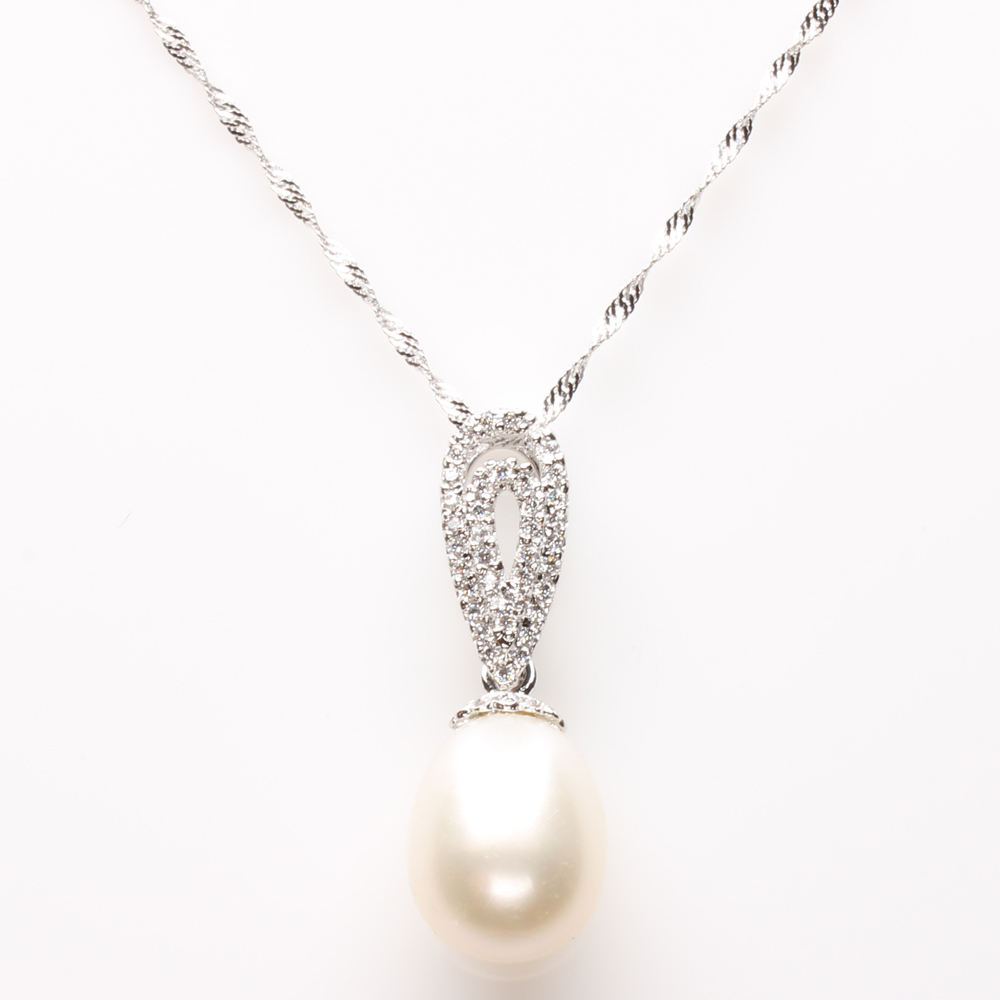 【雅紅珠寶】天然珍珠項鍊-925銀飾-粉光若膩-N0175