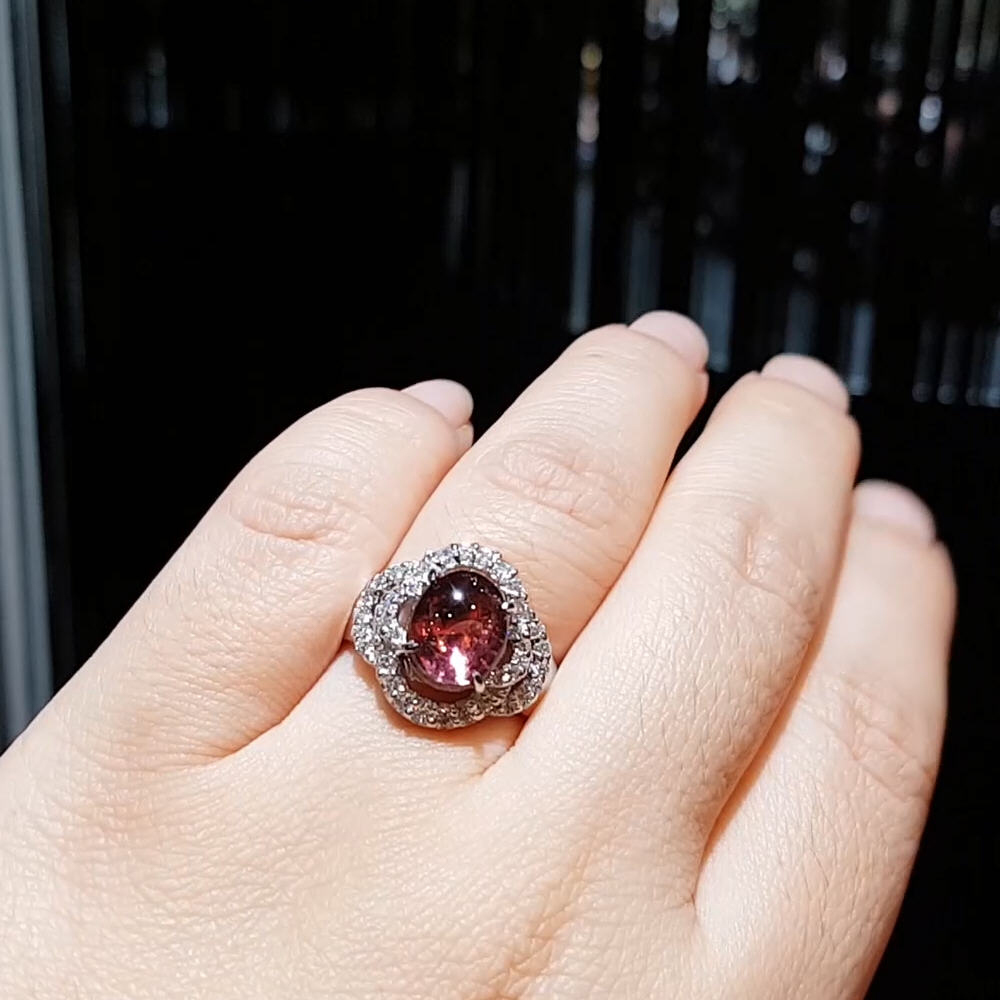 【雅紅珠寶】天然紅碧璽戒指-925銀飾-春華秋實-R0370