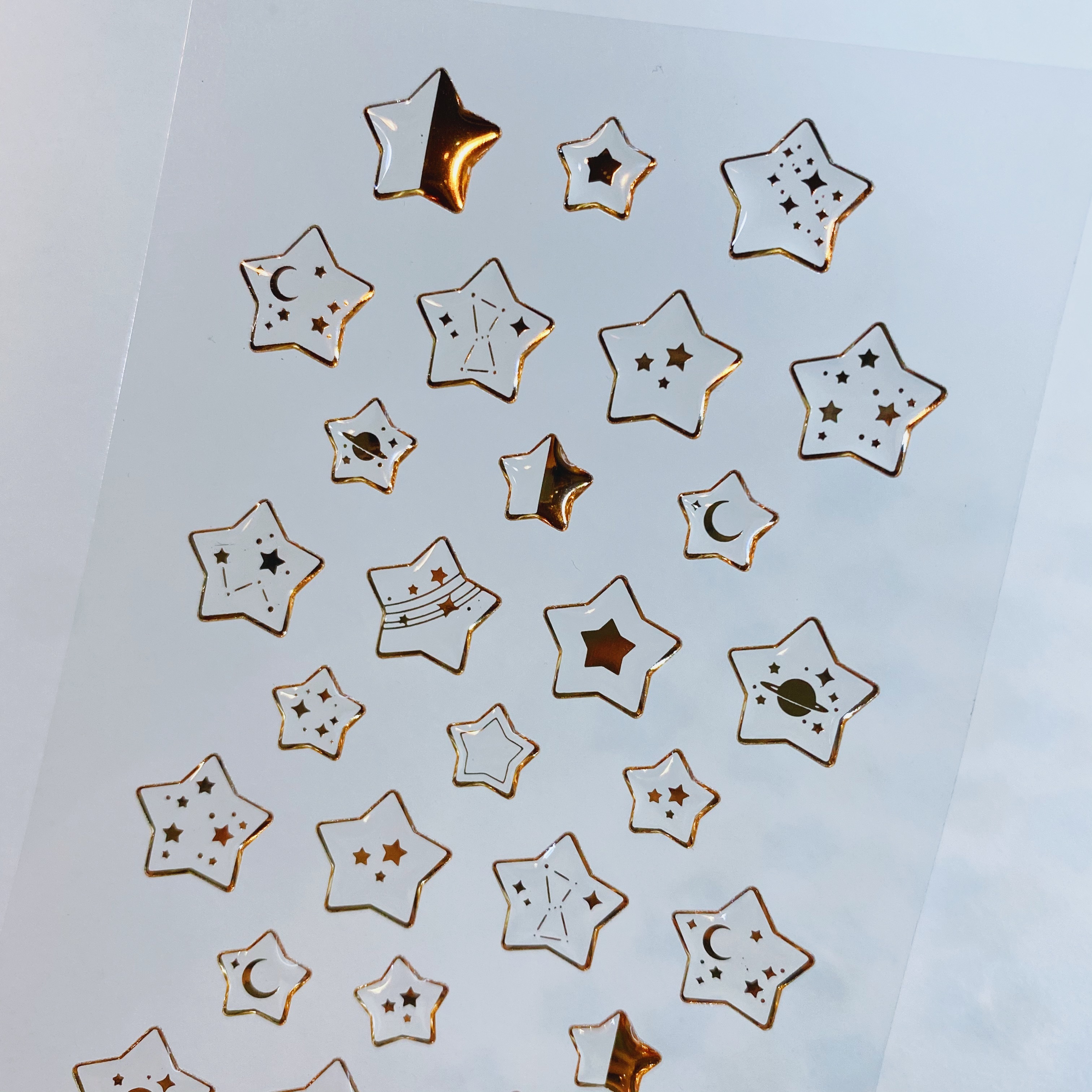 MIDORI 立體透明貼紙 金色星星