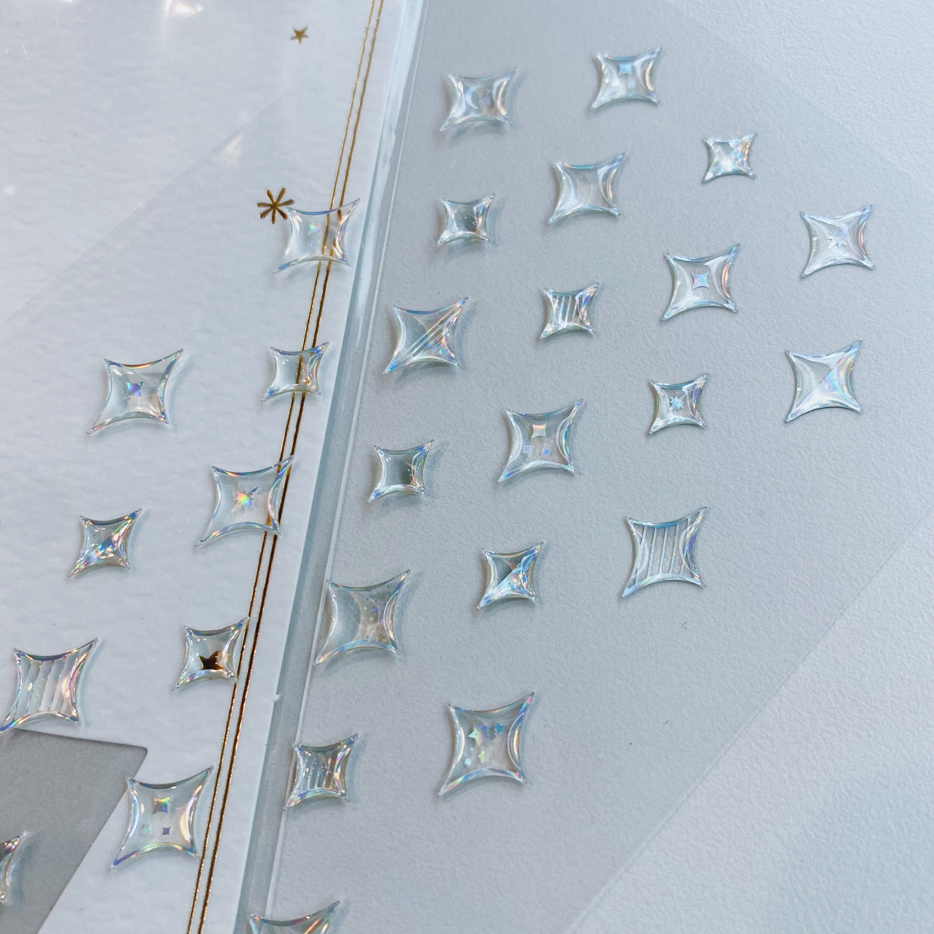 MIDORI 立體透明貼紙 閃亮 銀