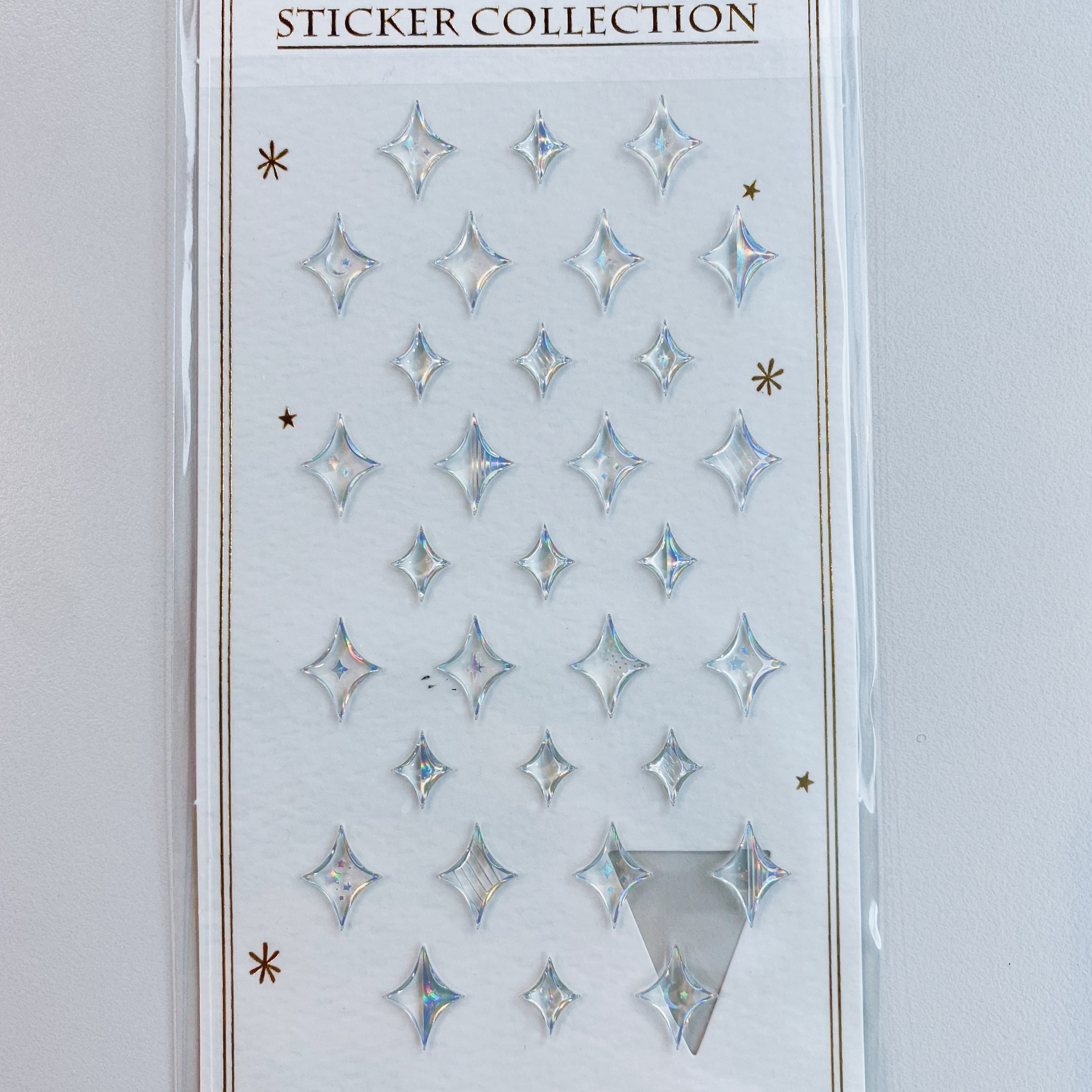 MIDORI 立體透明貼紙 閃亮 銀
