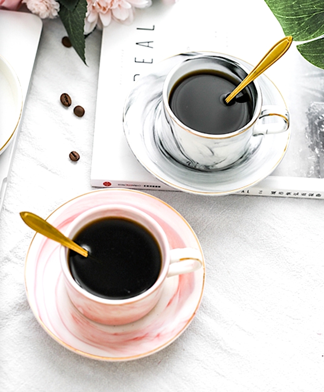 【ＡＨ101】大理石金邊咖啡杯組