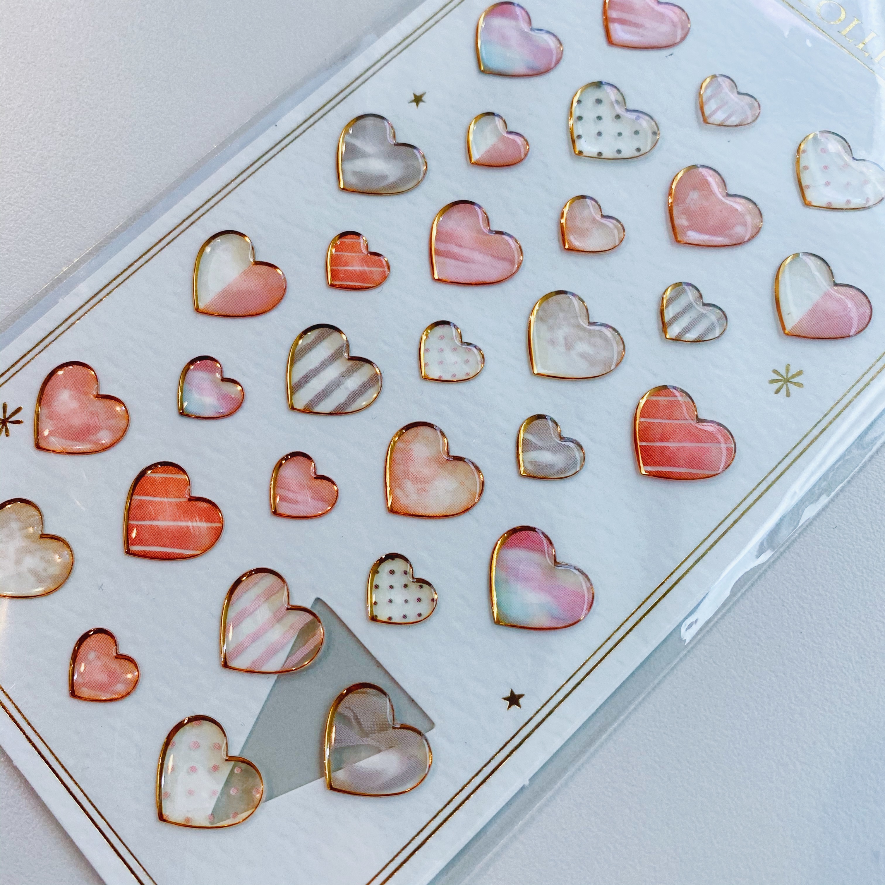 MIDORI 立體透明貼紙 愛心