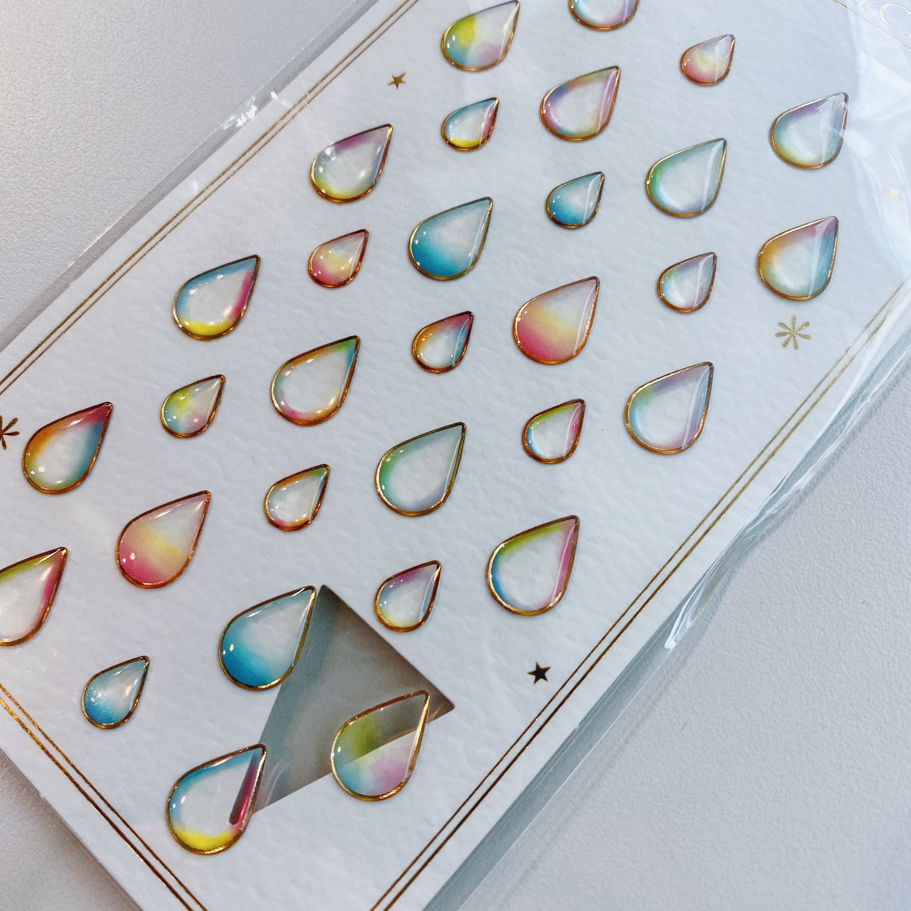 MIDORI 立體透明貼紙 水滴