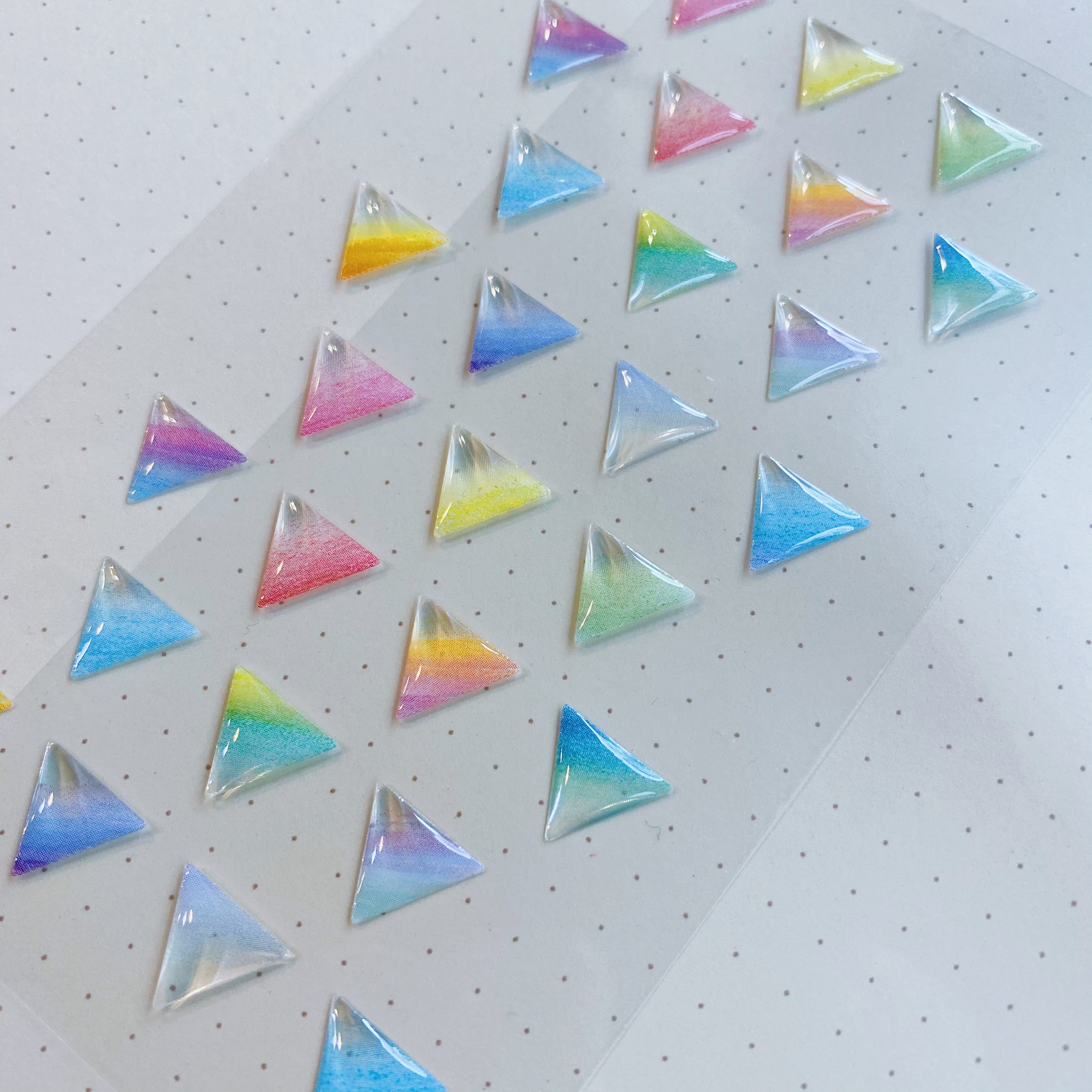 MIDORI 立體透明貼紙 三角漸層