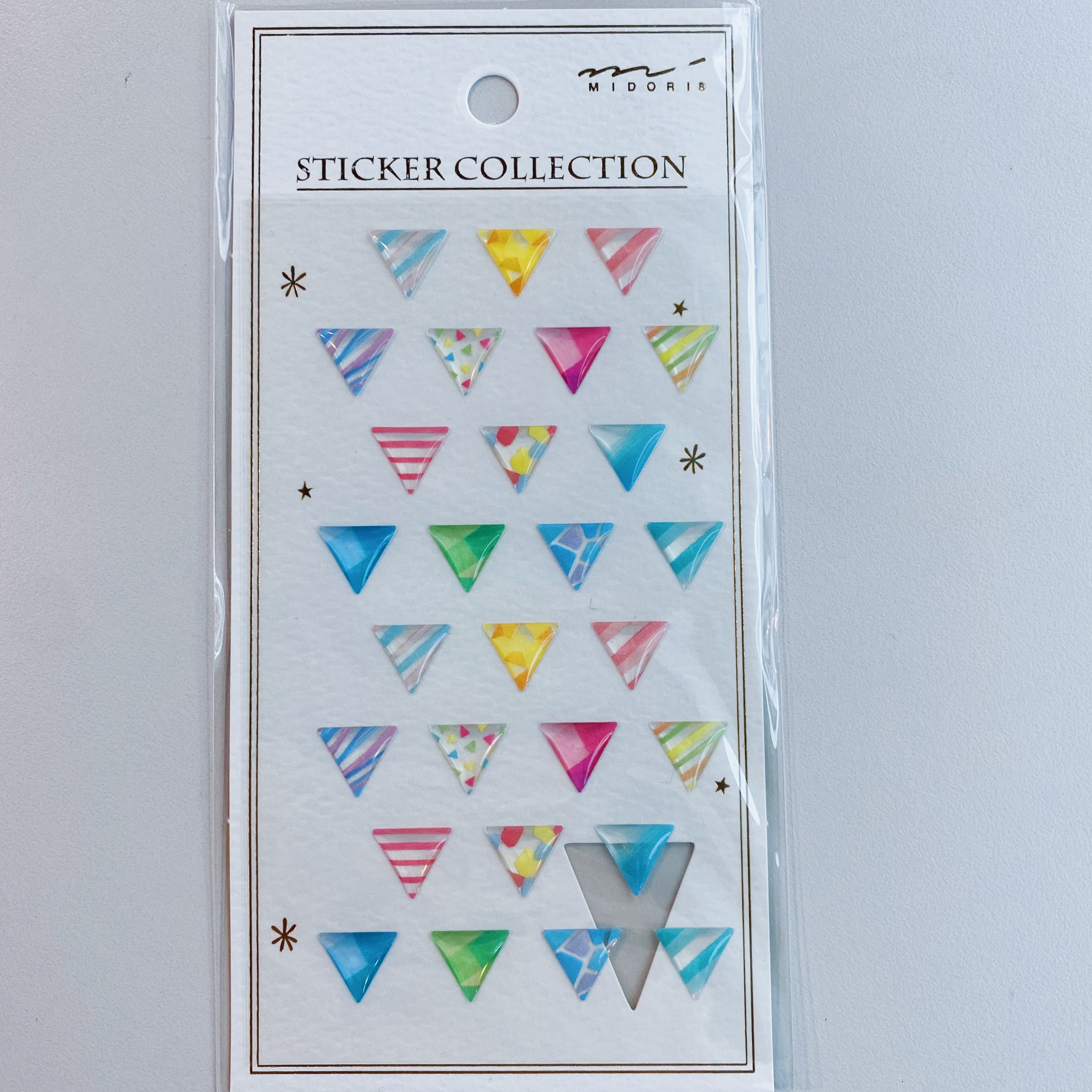 MIDORI 立體透明貼紙 三角花色
