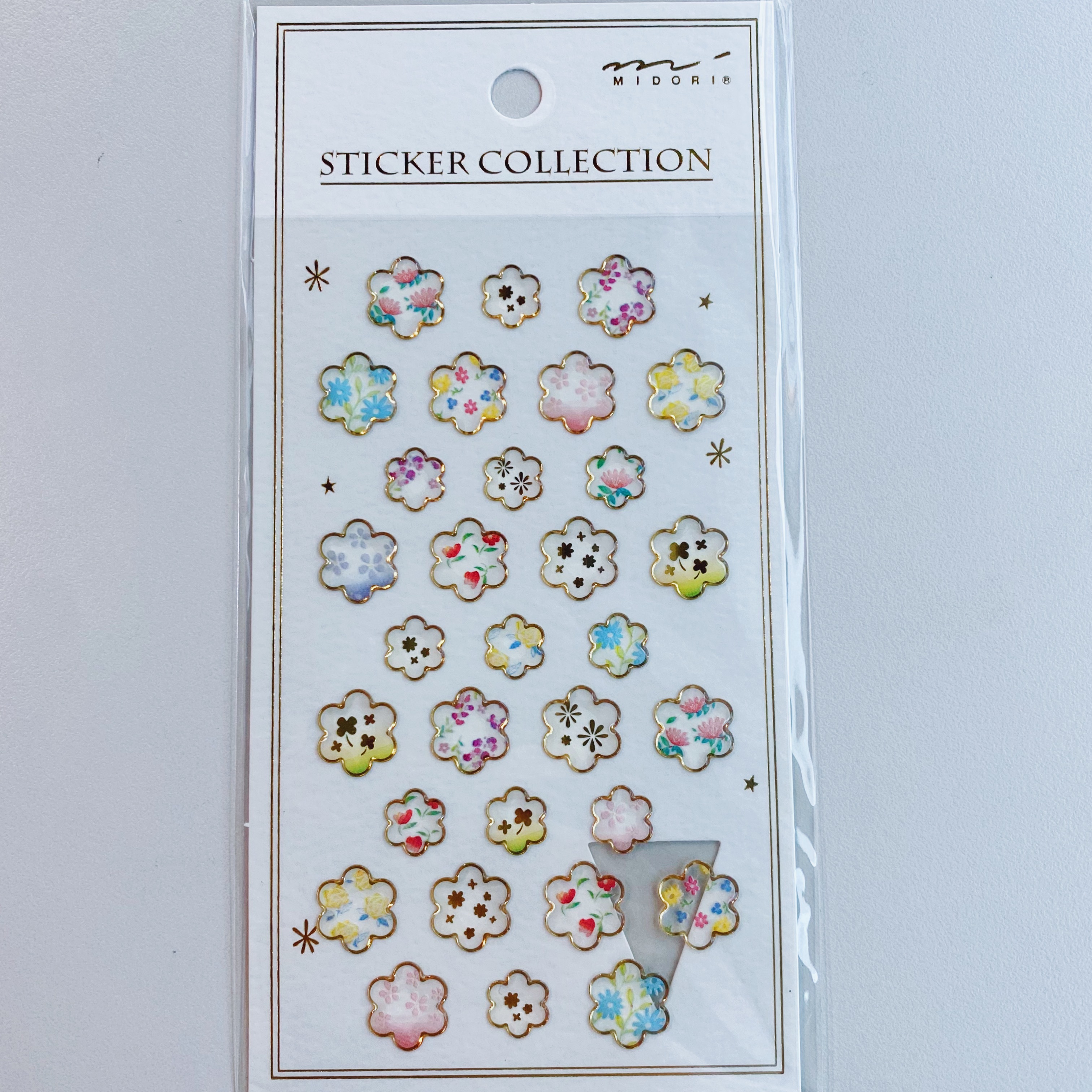 MIDORI 立體透明貼紙 花朵