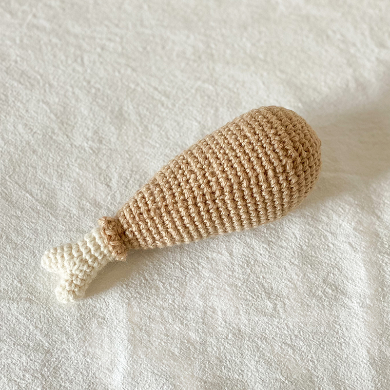 【獨家原創設計】抓周針織玩具 - 雞腿(接單訂製品)