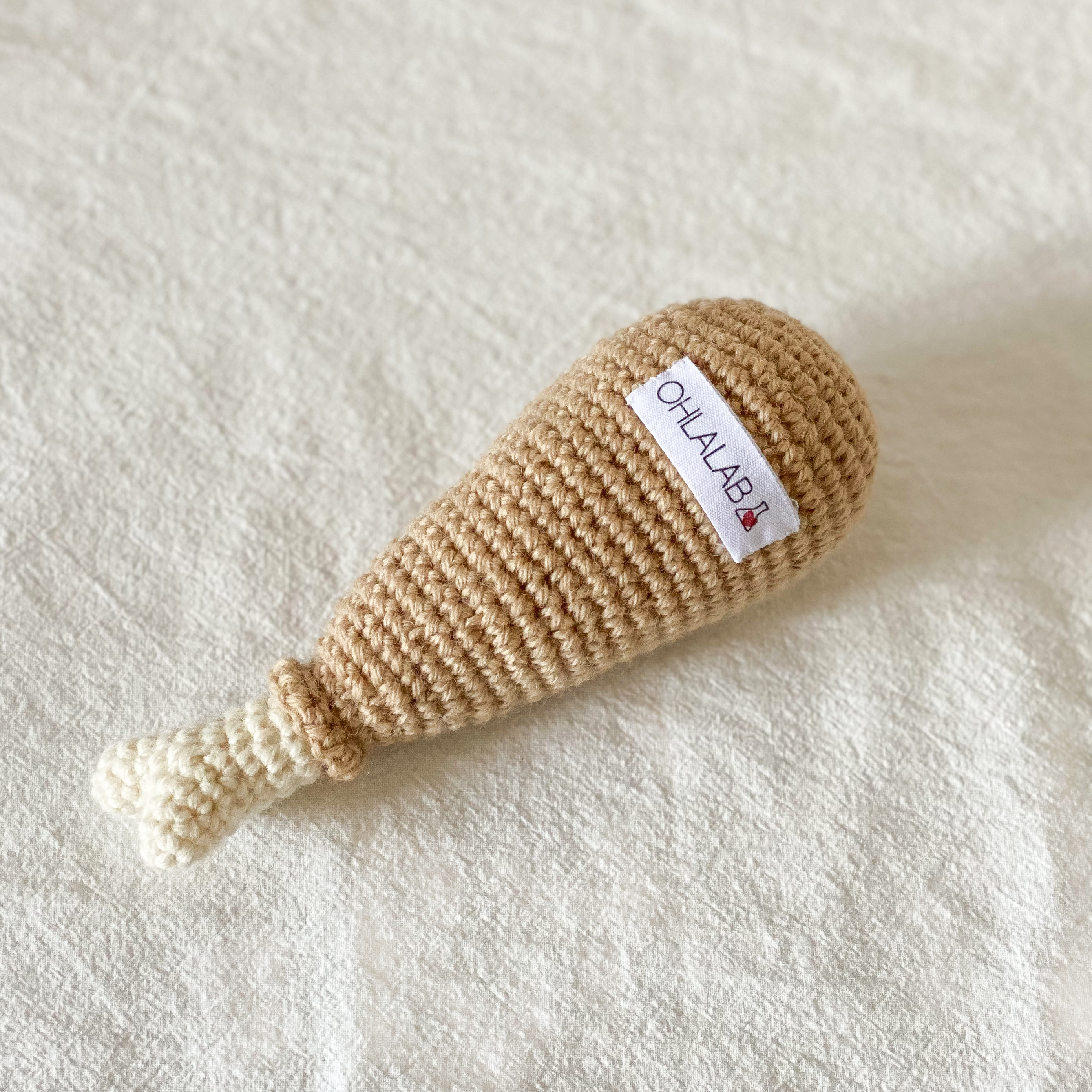 【獨家原創設計】抓周針織玩具 - 雞腿(接單訂製品)