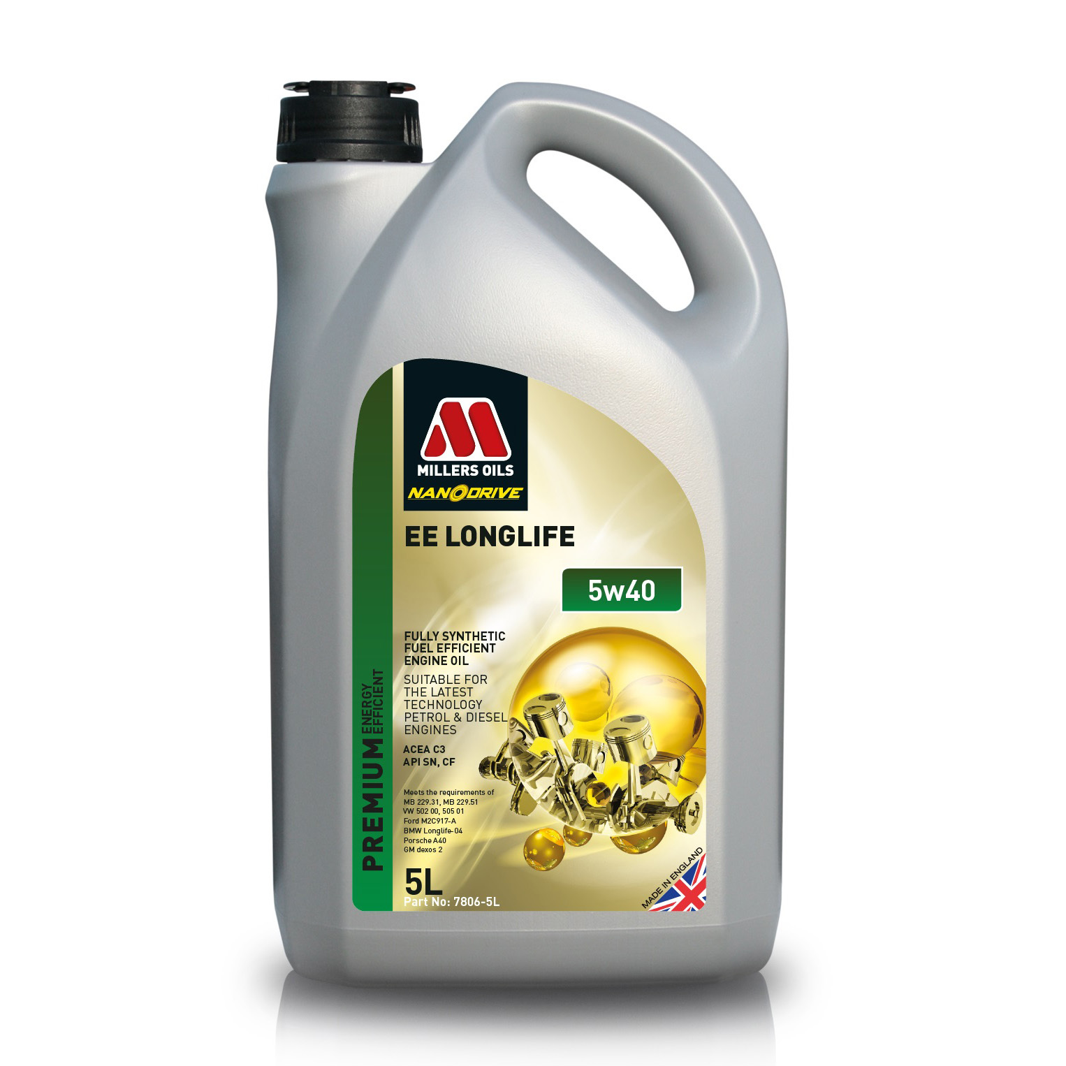 英國 Millers EE Longlife 5W40 納米長效 全合成機油 1L / 5L