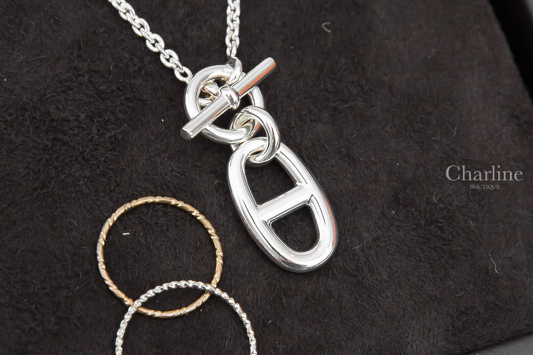 Hermès Chaine D'ancre Pendant 銀色θ銀飾項鍊