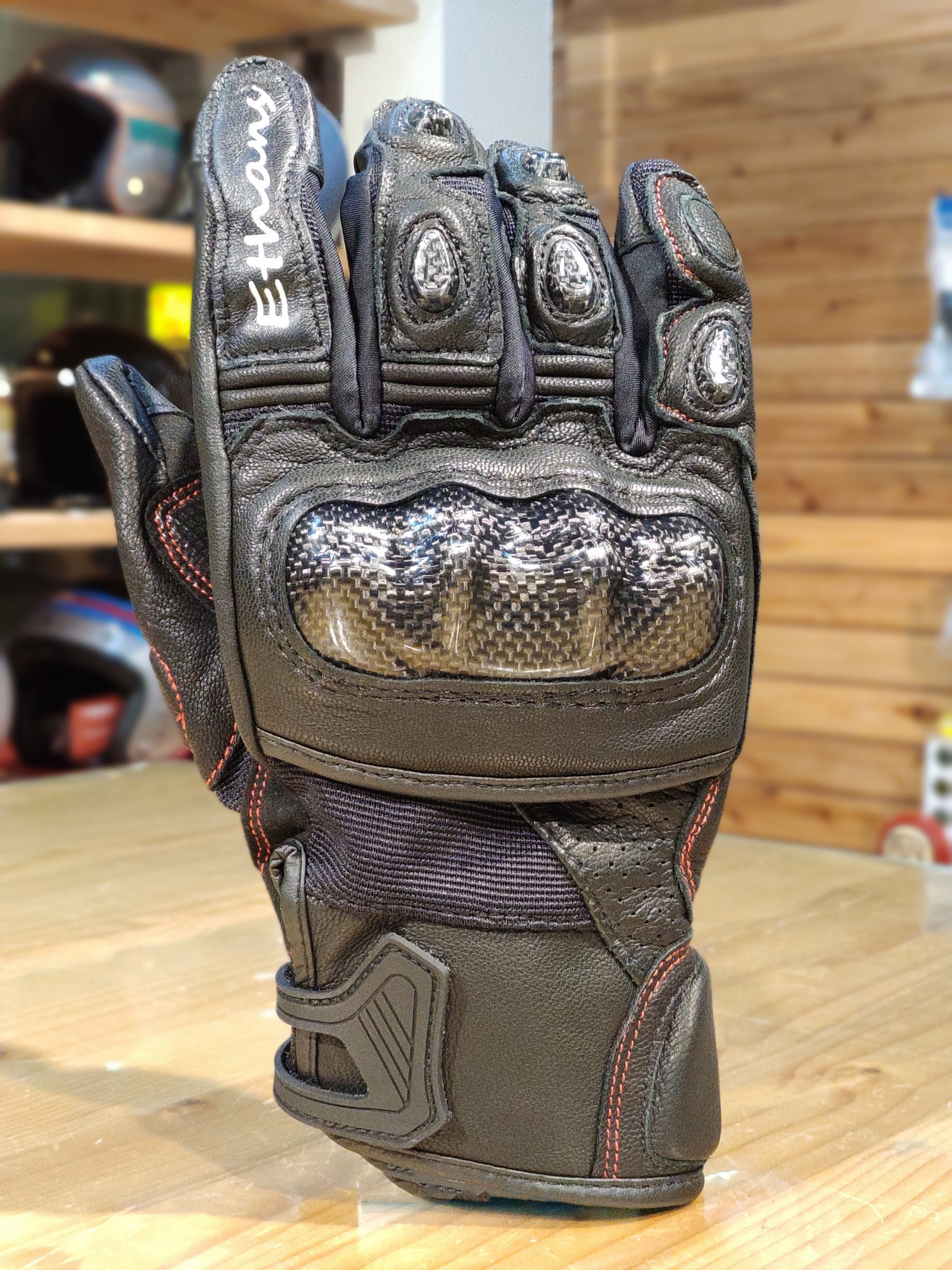 ETHANS 伊森 ES551 黑 皮布手套