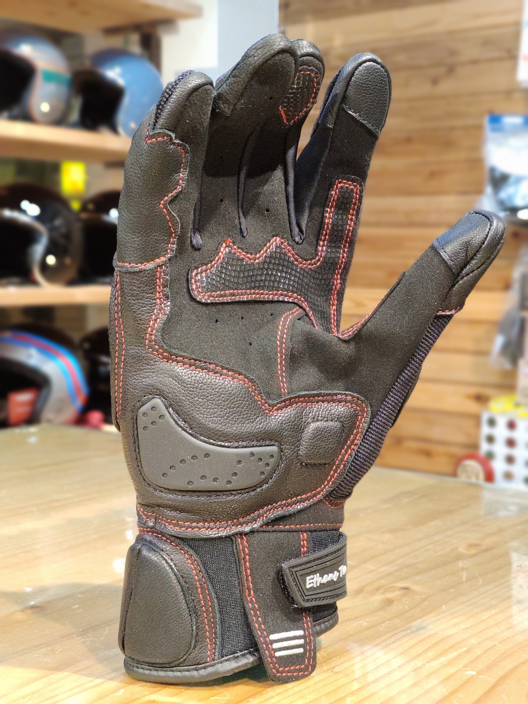 ETHANS 伊森 ES551 黑 皮布手套