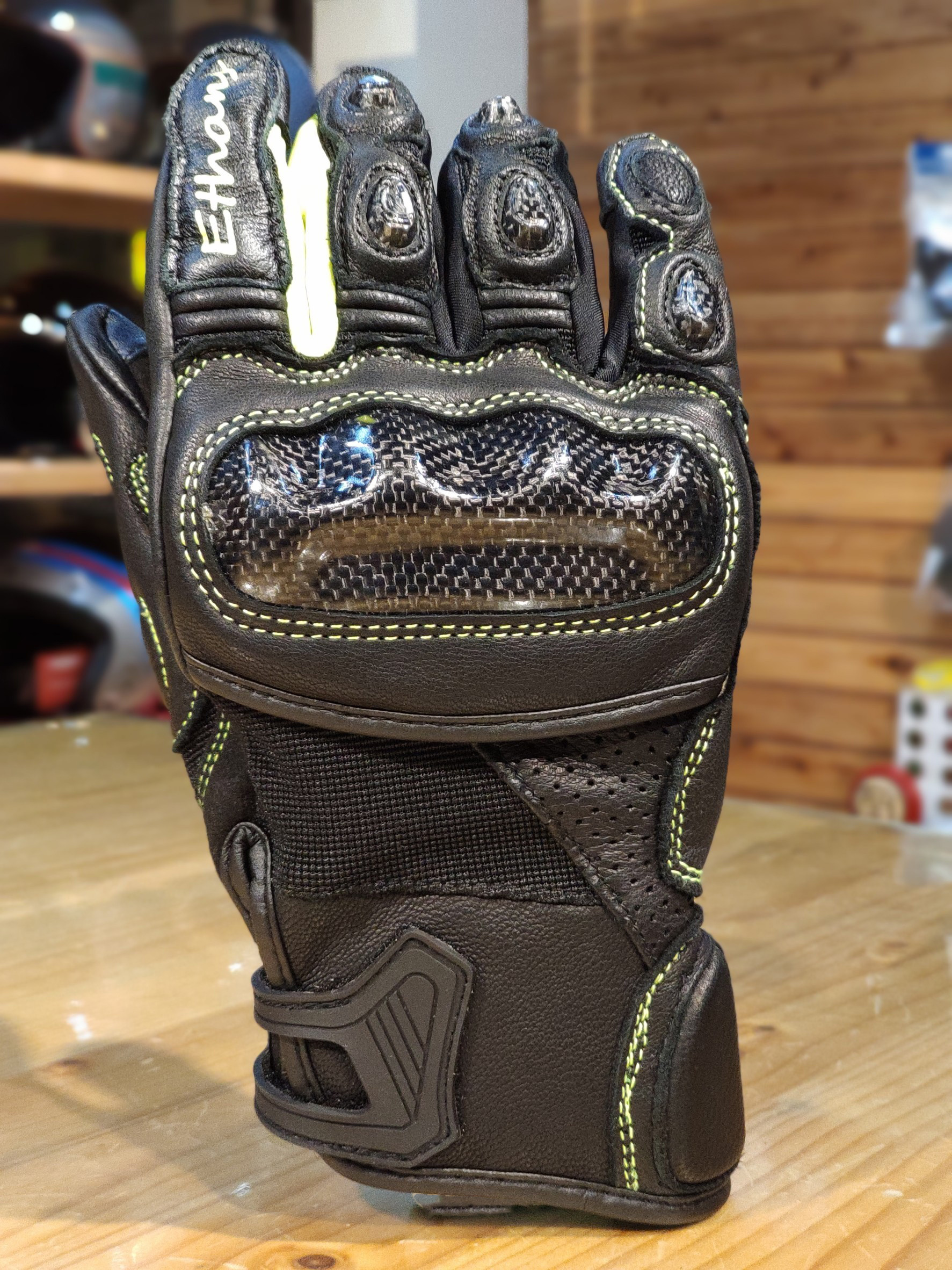 ETHANS 伊森 ES551 螢光黃 皮布手套