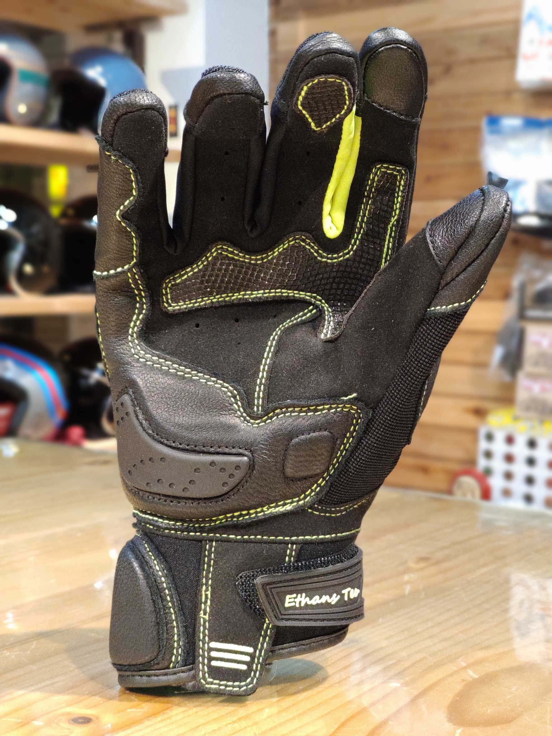 ETHANS 伊森 ES551 螢光黃 皮布手套