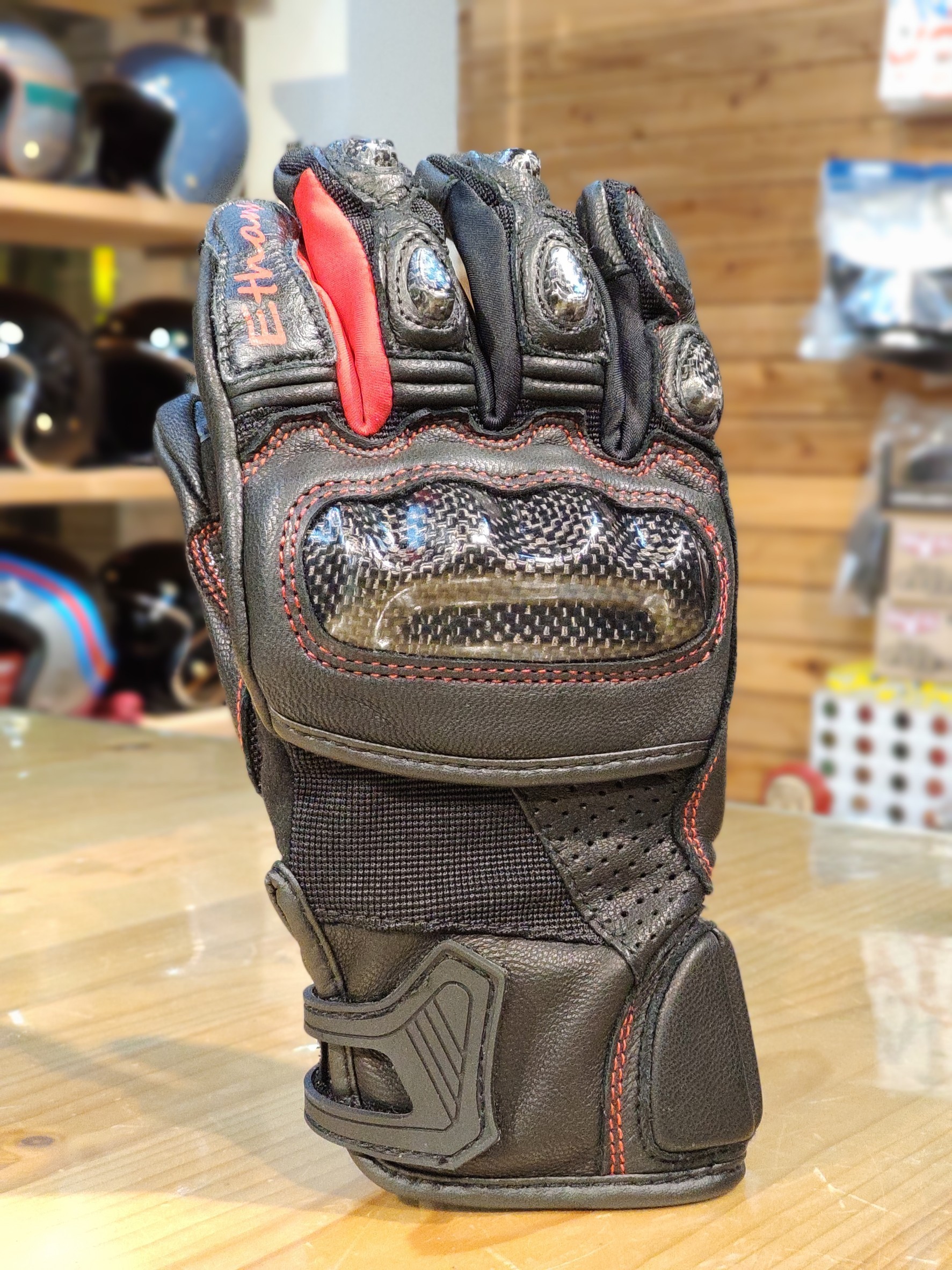 ETHANS 伊森 ES551 紅 皮布手套