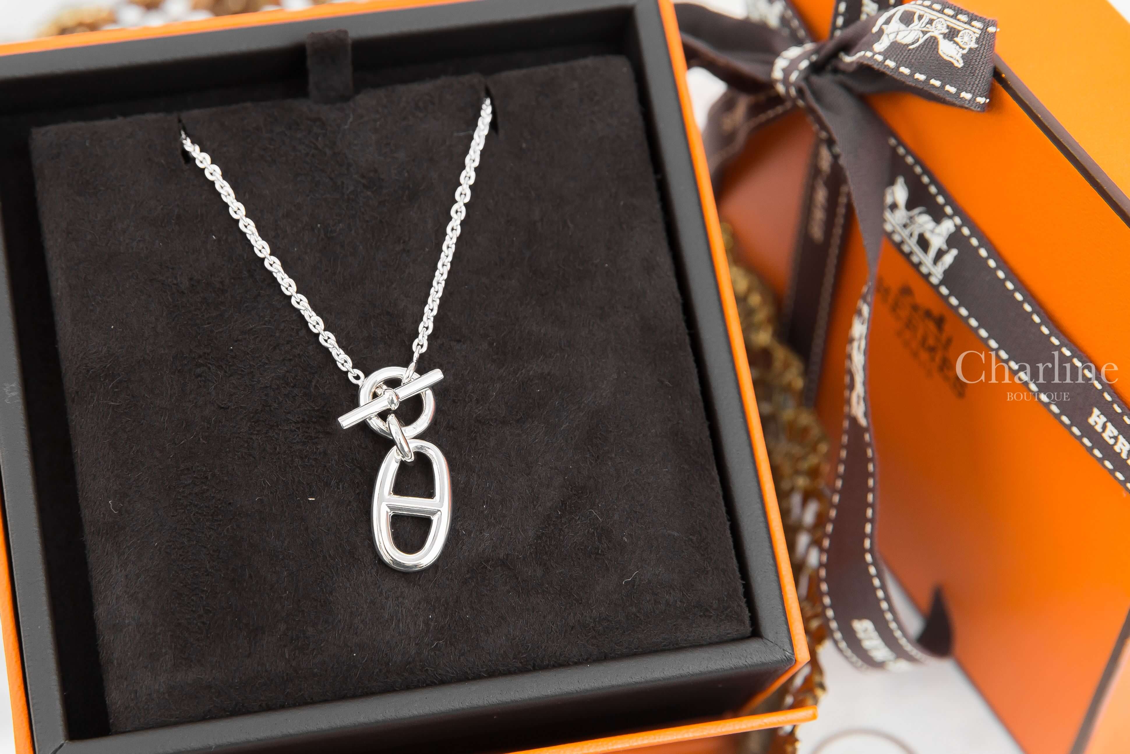 Hermès Chaine D'ancre Pendant 銀色θ銀飾項鍊