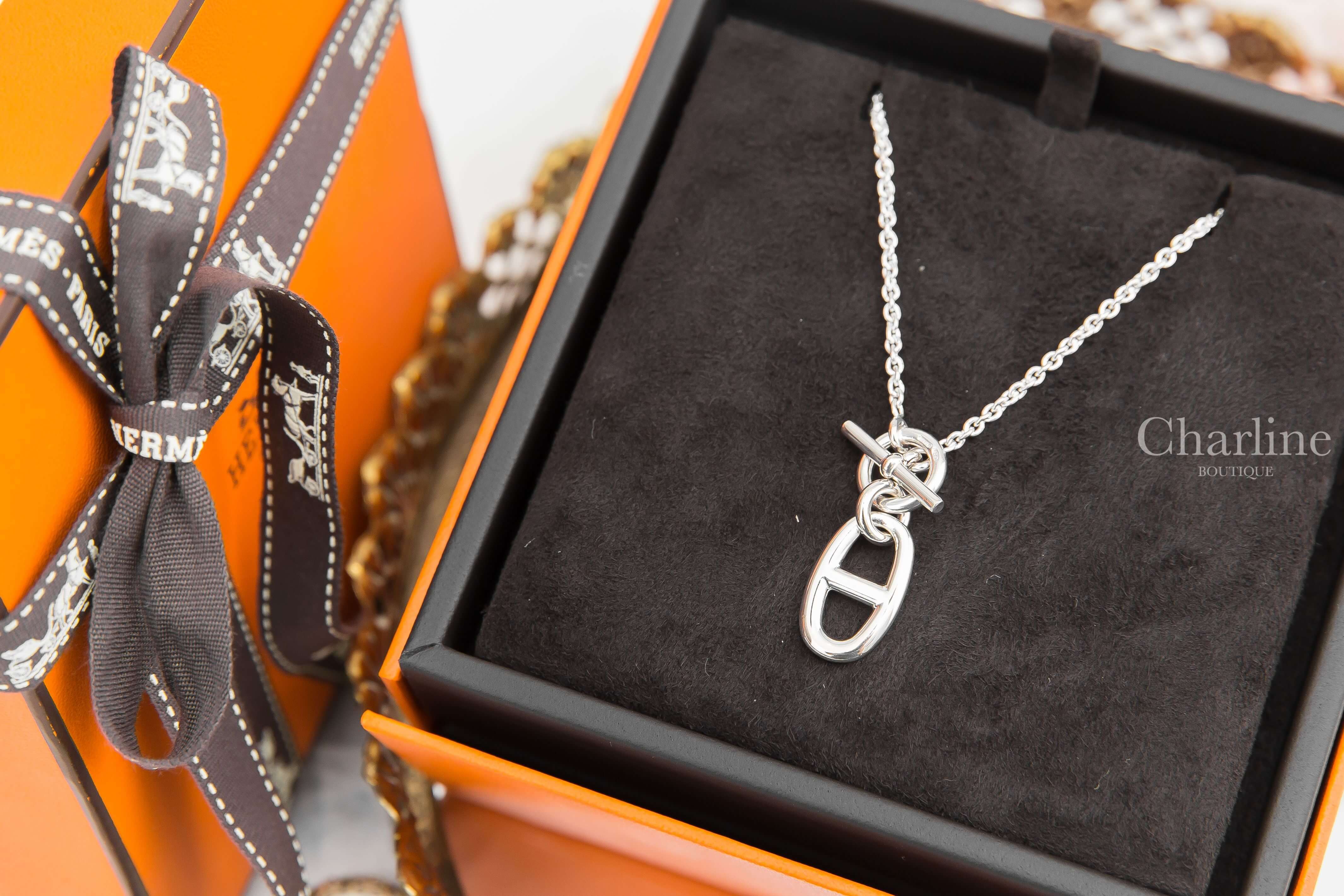 Hermès Chaine D'ancre Pendant 銀色θ銀飾項鍊-Charline Boutique 精品代購