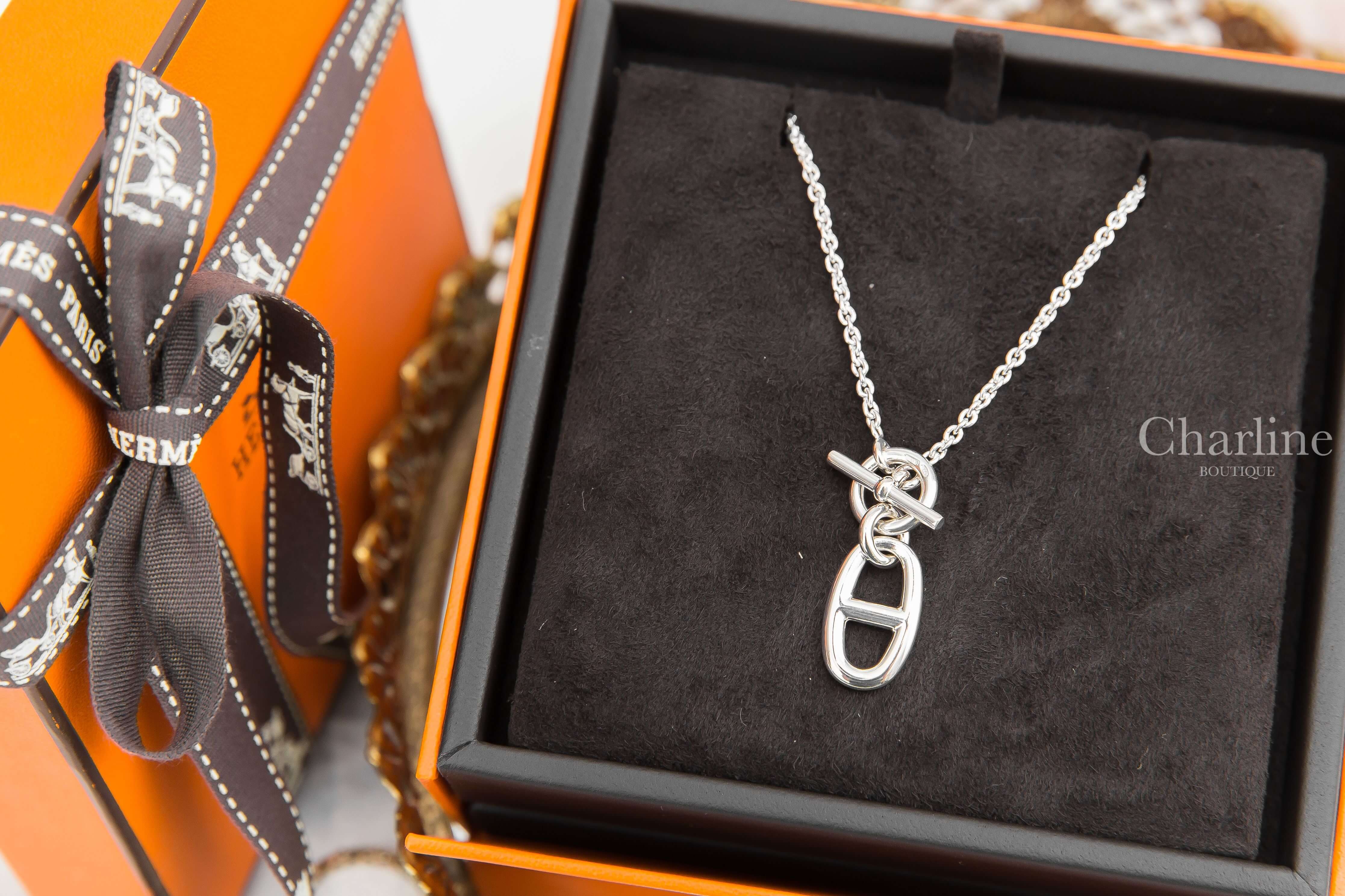 Hermès Chaine D'ancre Pendant 銀色θ銀飾項鍊-Charline Boutique 精品代購