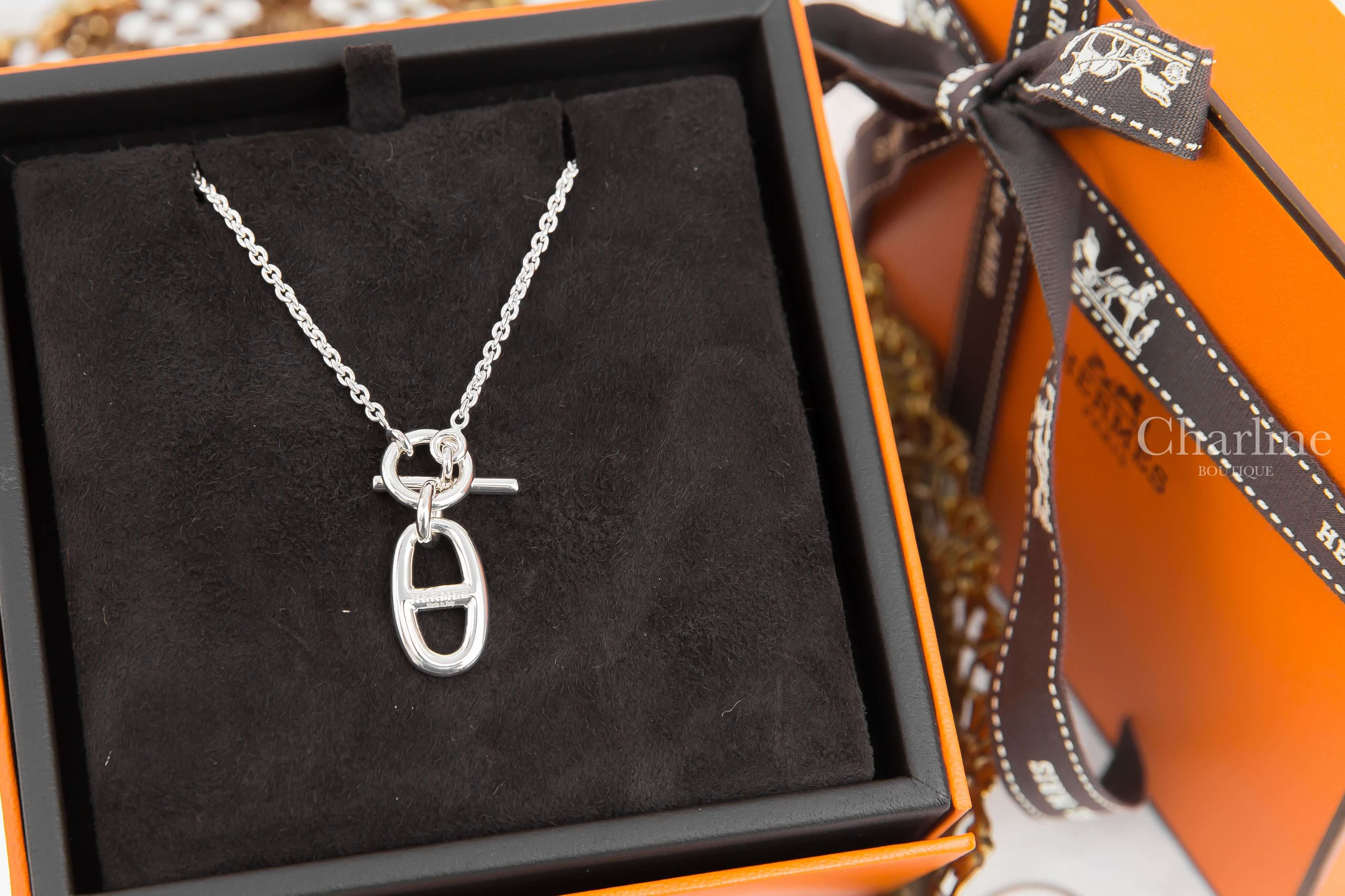 Hermès Chaine D'ancre Pendant 銀色θ銀飾項鍊-Charline Boutique 精品代購