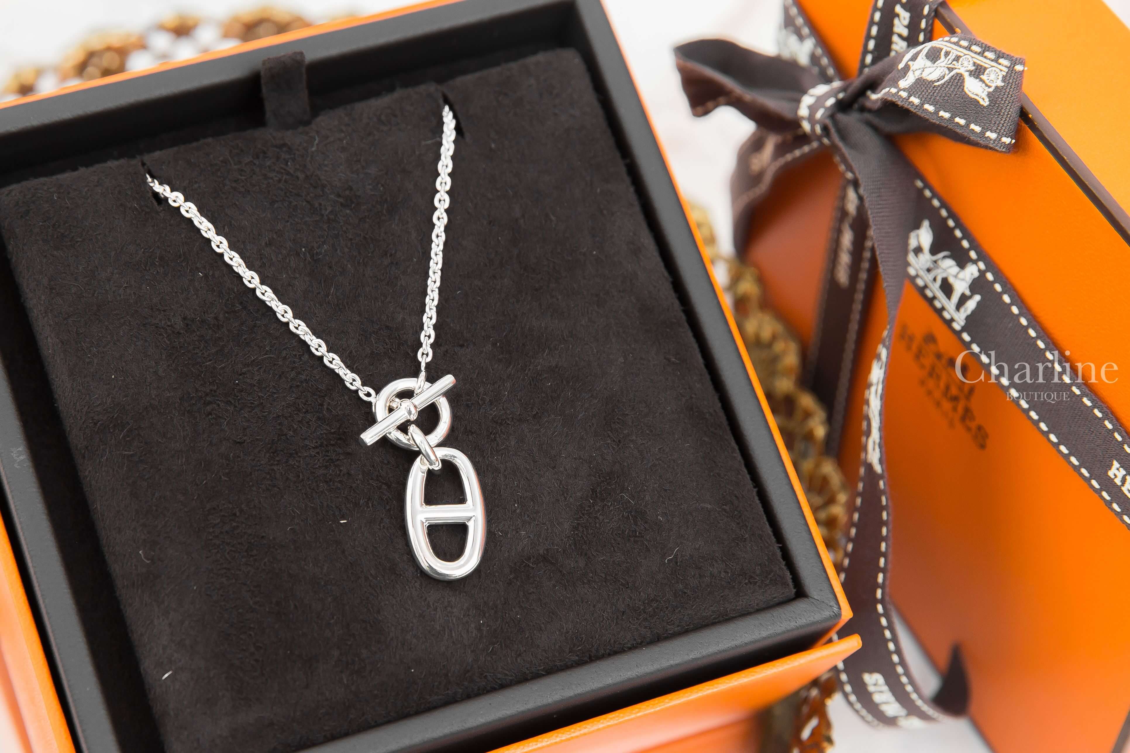 Hermès Chaine D'ancre Pendant 銀色θ銀飾項鍊-Charline Boutique 精品代購