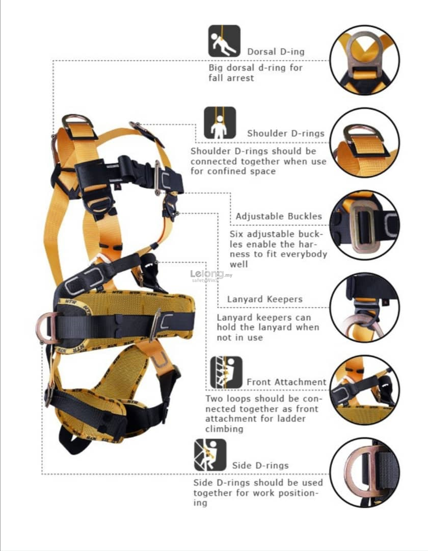 NTR Safety Harness Full Set with Absorber Lanyard, 4