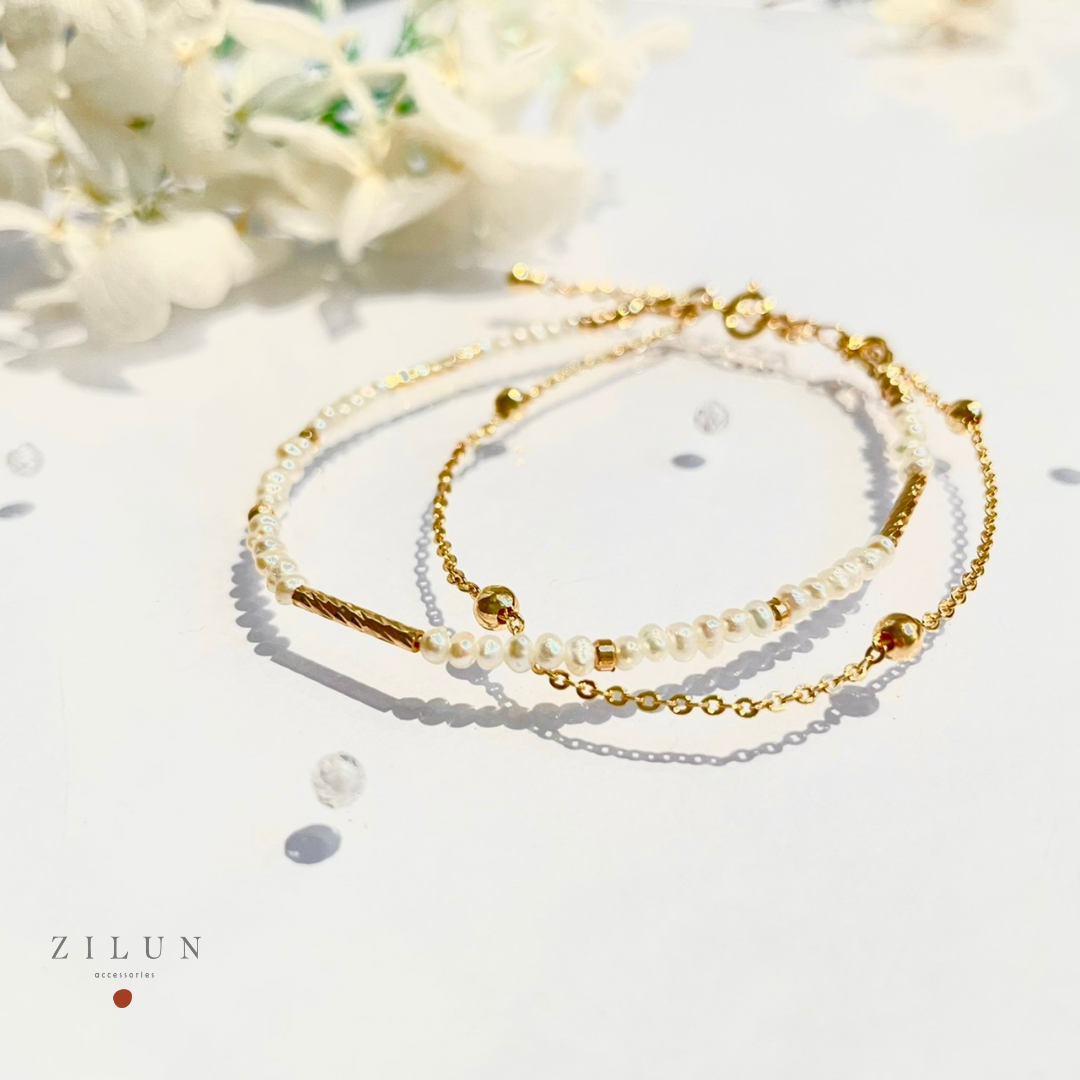 │輕奢│人魚派對 • 巴洛克小珍珠 • 手鍊 • 14K注金 • 14kgf