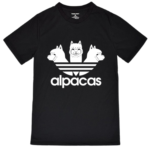 Alpacas Black Threehead 愛迪駝(黑白)  短T