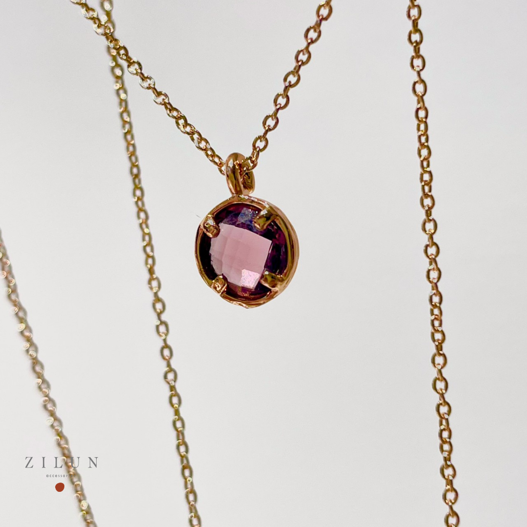 │輕奢│魔鏡夢遊 • 煙燻紫 • 項鍊 • 14K注金 • 14kgf