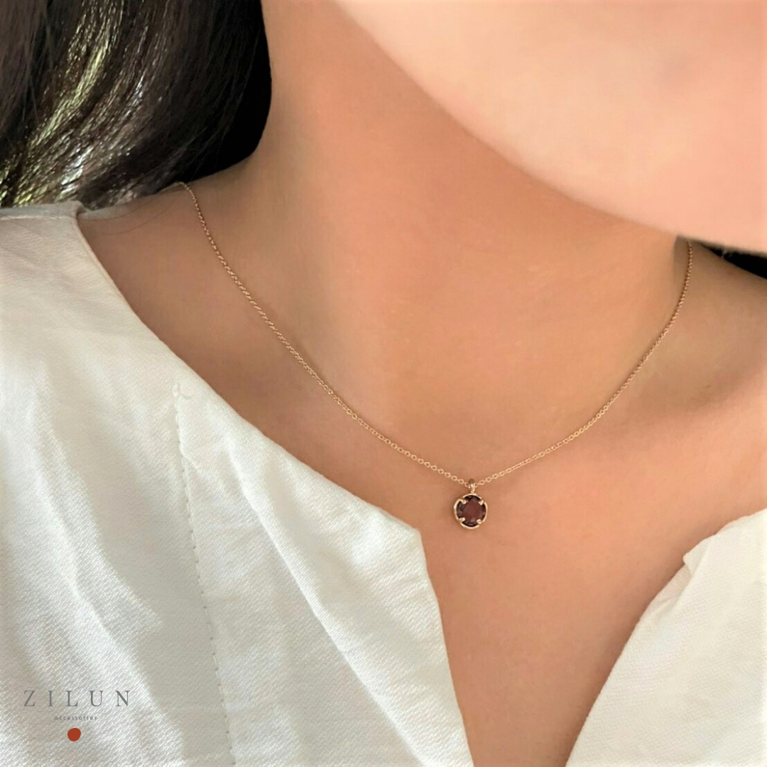 │輕奢│魔鏡夢遊 • 煙燻紫 • 項鍊 • 14K注金 • 14kgf