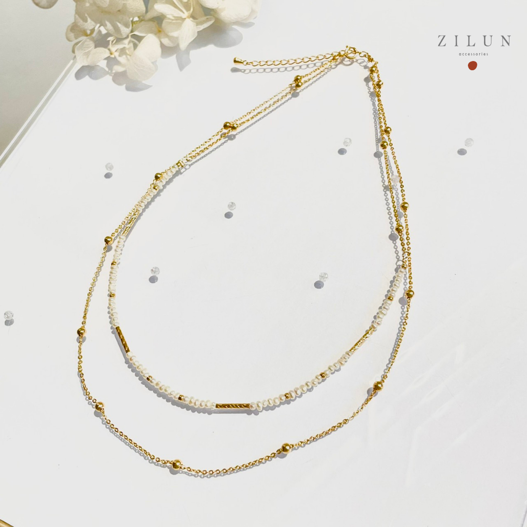 │輕奢│人魚派對 • 巴洛克小珍珠 • 項鍊 • 14K注金 • 14kgf