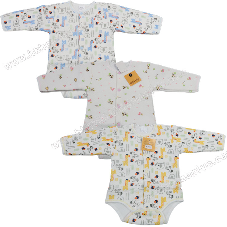 Koma Land: 嬰兒夾絲長袖對胸連體衣 BE3065 (1-3碼)