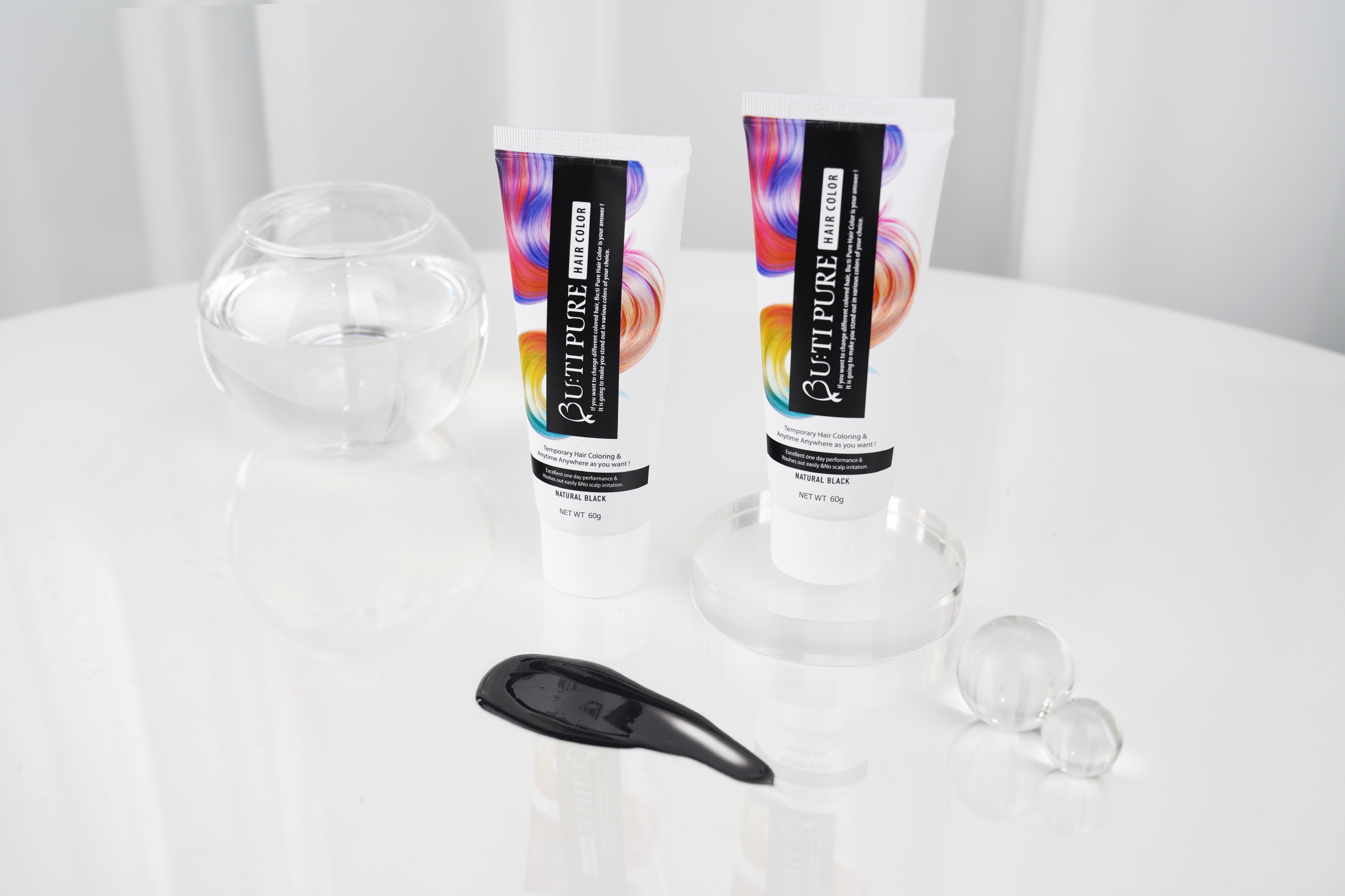 【BU:TI PURE】 1-Day長效控油防水簡便染髮劑 (黑色)