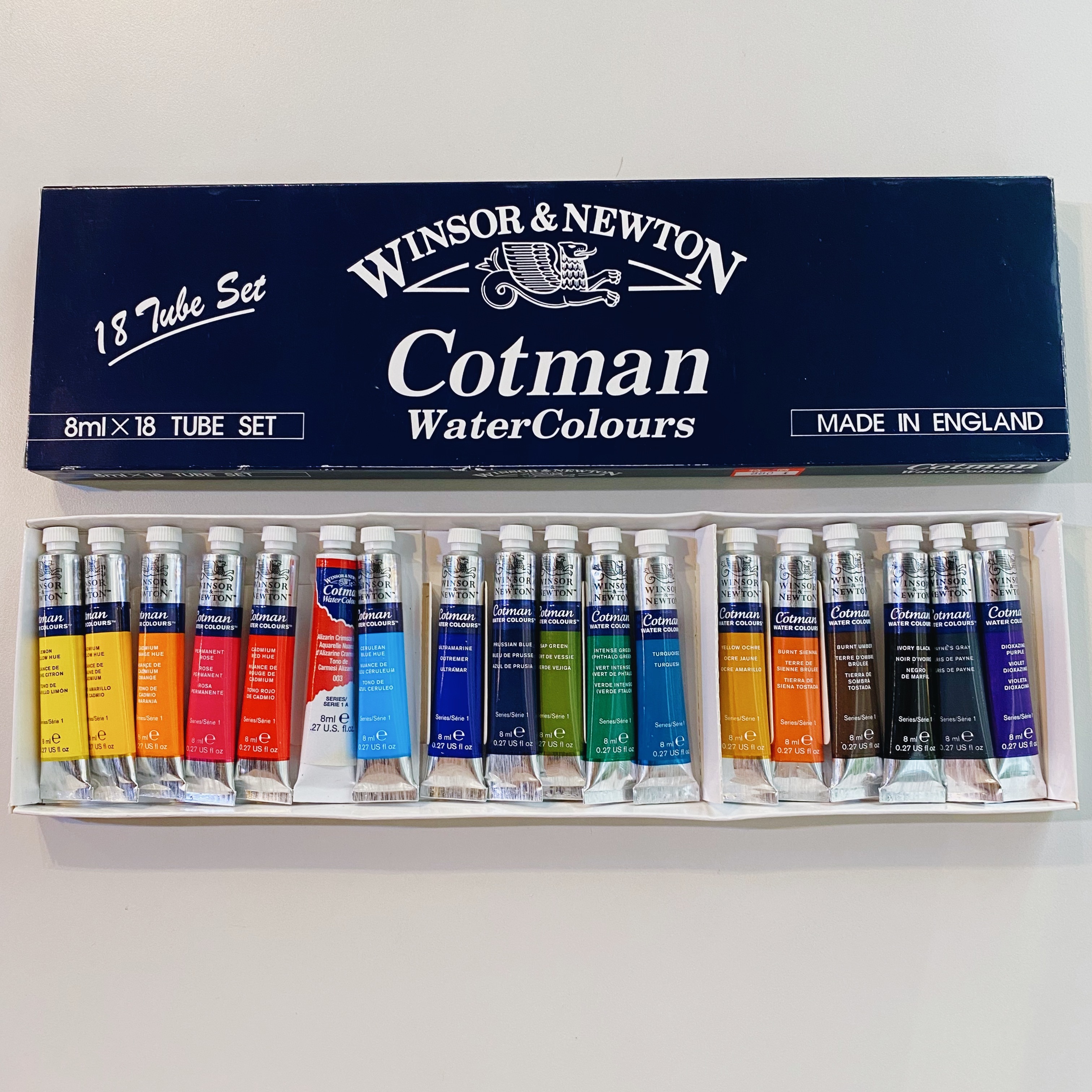 英國 溫莎牛頓cotman 18色透明水彩顏料組  8ml