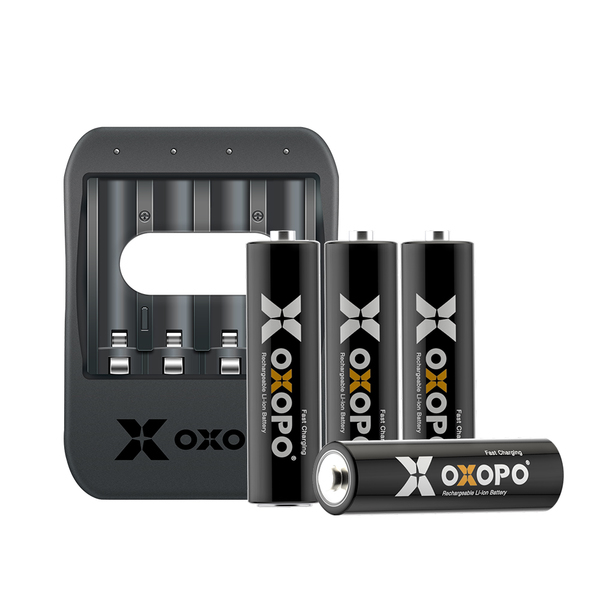 OXOPO 【XS系列】二代 AA三號快充鋰電池 4入充電組(XSII-AA-4C)