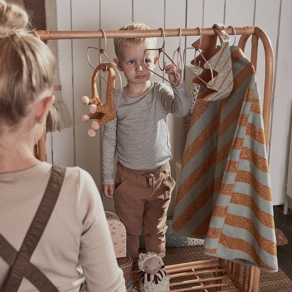 OYOY Fuku 簡約金屬風兒童衣架2入組-霧灰藍