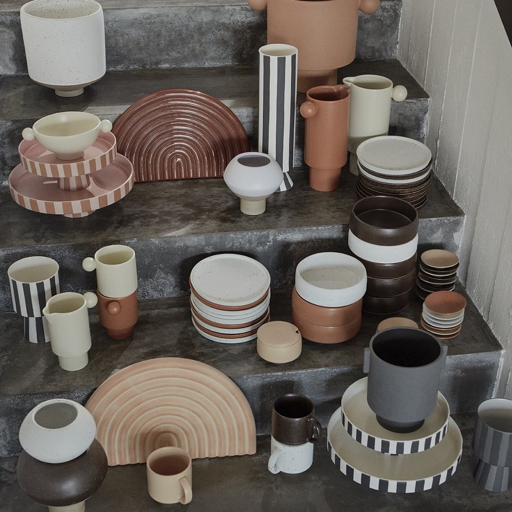 Hagi 和吉萩燒⽯器 - 碗盆(大) / White / Light Brown