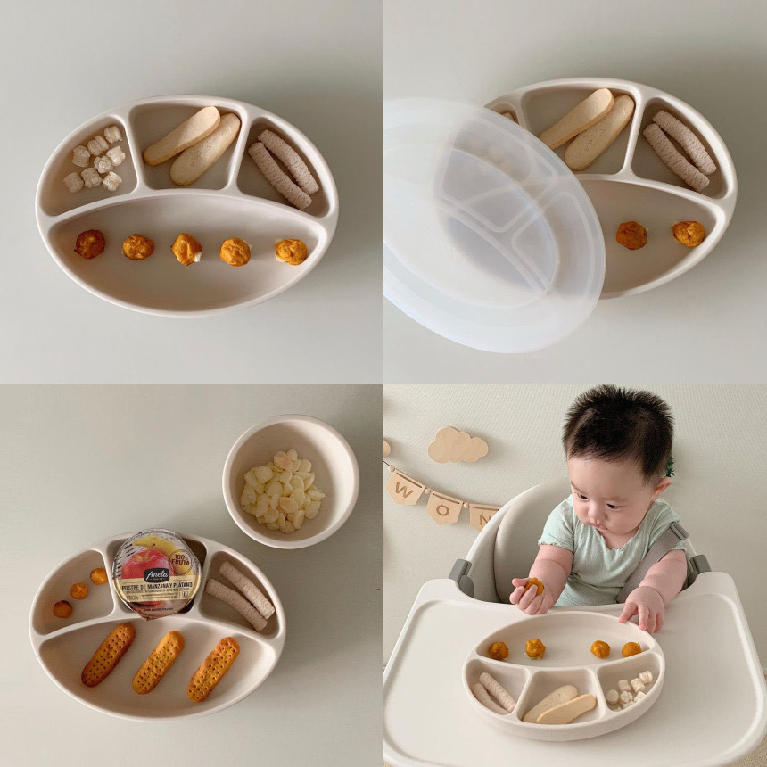 韓國直送🇰🇷Blue Mama鉑金矽膠強力吸盤餐碟/兒童餐盤/食物碟