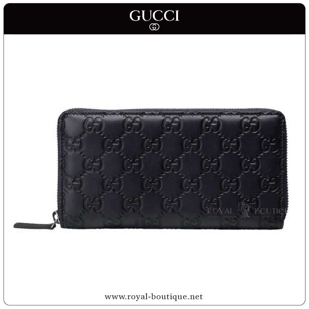 GUCCI GUCCISSIMA系列 壓紋滿版雙G拉鍊長夾