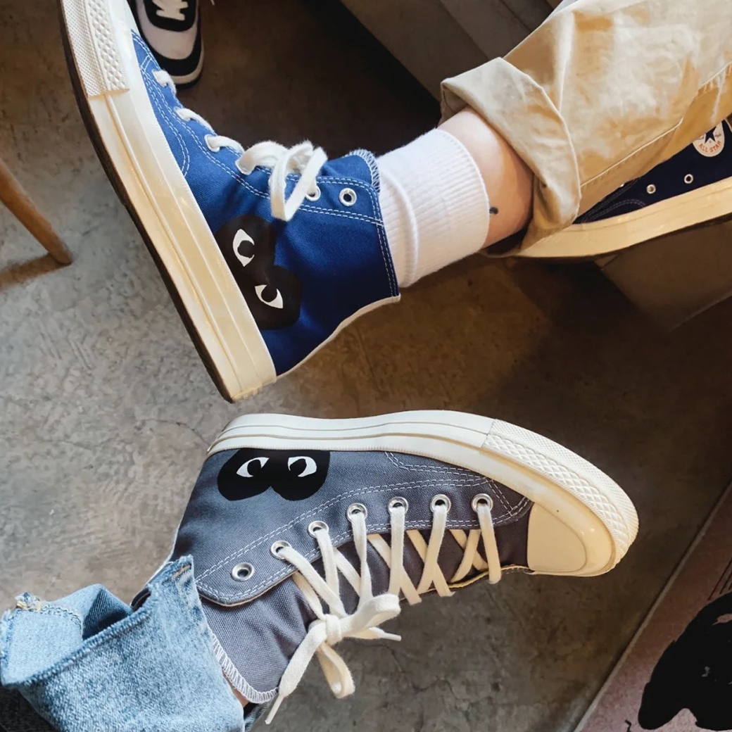 CONVERSE 1970s x CDG Play 川久保玲 聯名 愛心 高筒 帆布鞋 碧湖藍