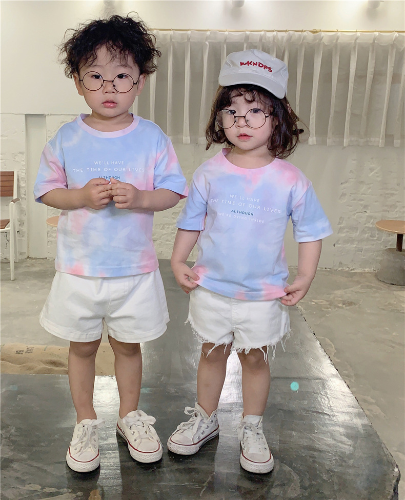 親子款 粉嫩暈染字母上衣