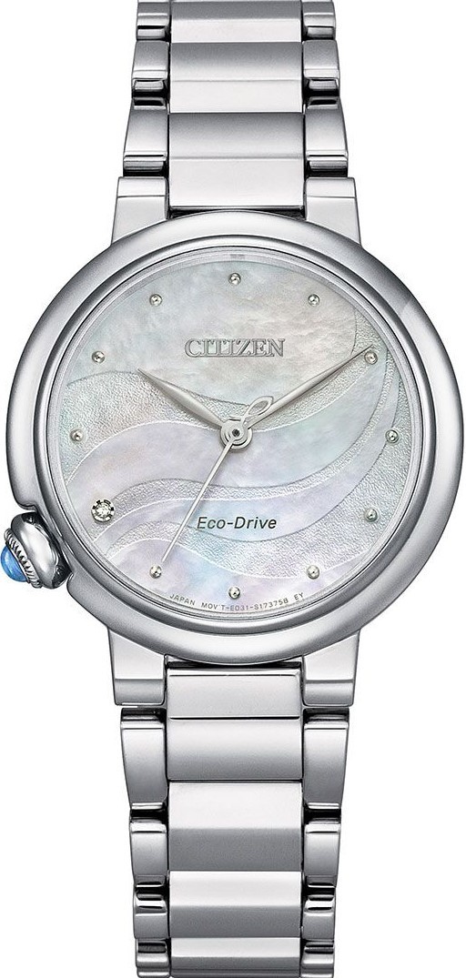 萬年鐘錶 - Citizen 星辰錶  L系列 貝殼面流沙光動能女錶  EM0910-80D   錶徑30MM