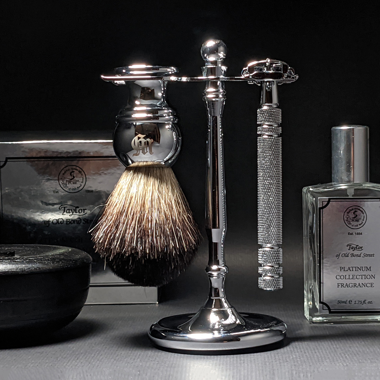 英國 Grand Manner 復古雙面安全手動刮鬍刀組（銀 / 旋開式 / 傳統老式雙刃刮鬍刀片 / 禮盒）