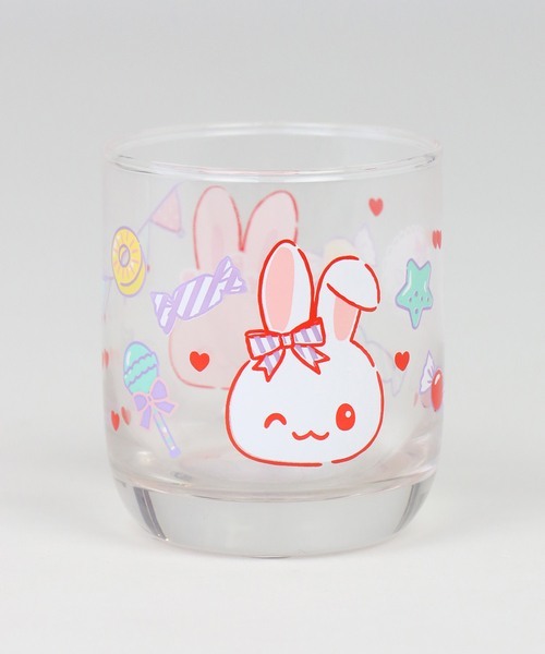 日本Usamomo萌兔桃桃-厚底迷你玻璃杯-糖果