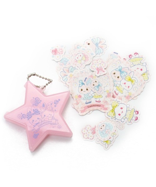 日本Usamomo萌兔桃桃-貼紙-花漾 附收納盒