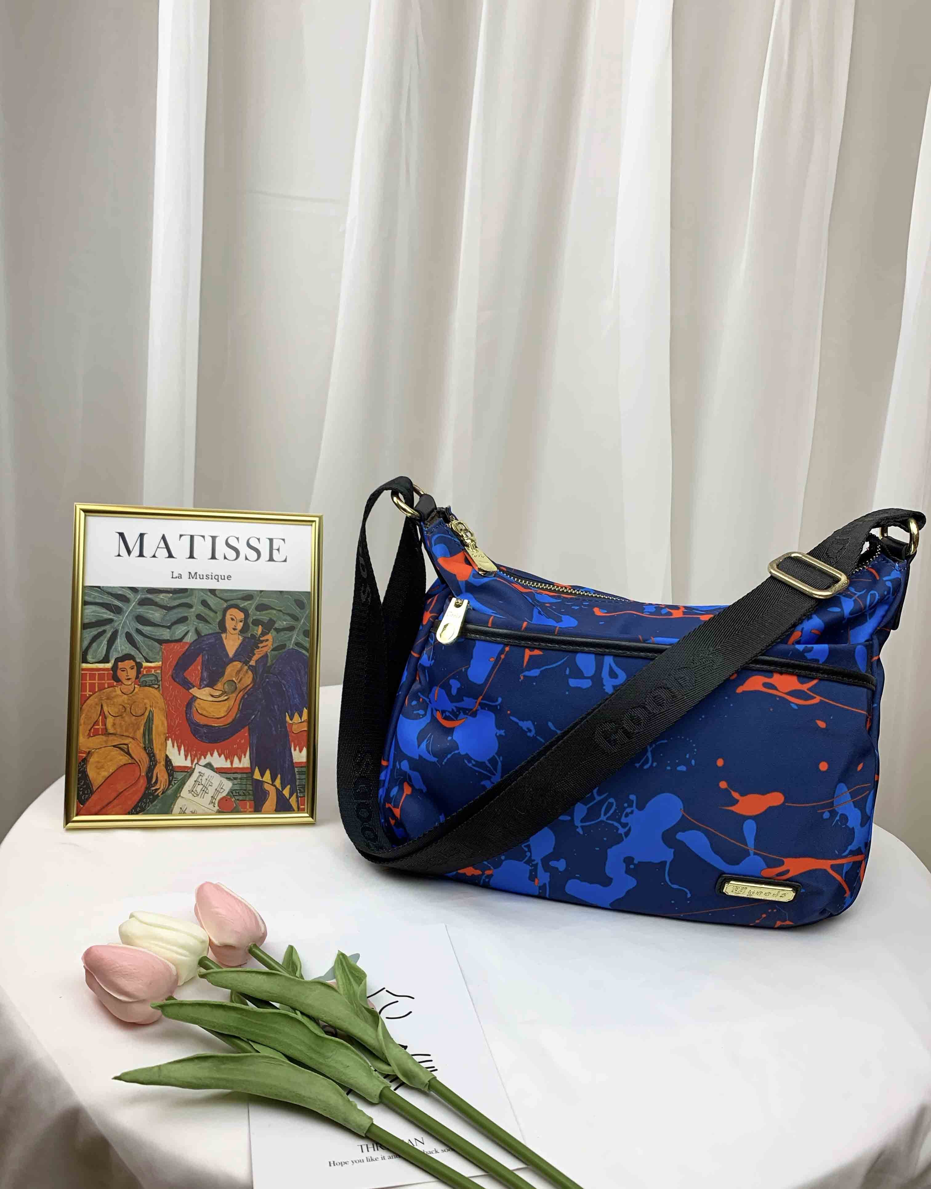 GOODS 復古潑漆藍尼龍肩背包 / 側背包  #2638