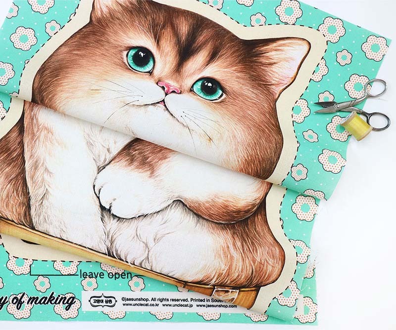 箱子裡的貓咪圖案布超大號(一幅)【版權布】