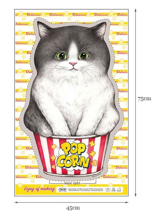 爆米花貓咪圖案布超大號(一幅)【版權布】