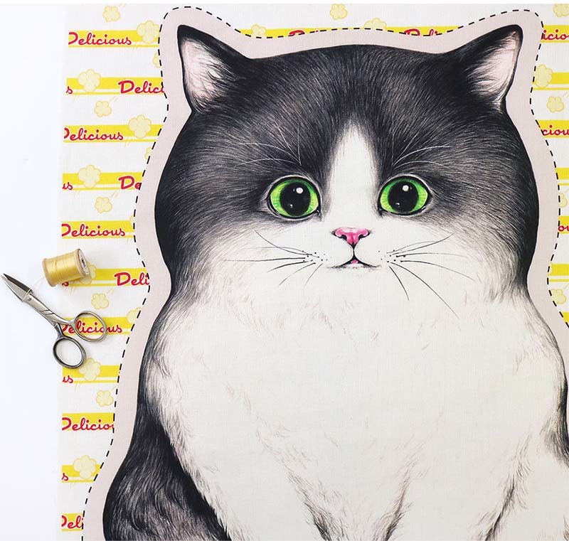 爆米花貓咪圖案布超大號(一幅)【版權布】